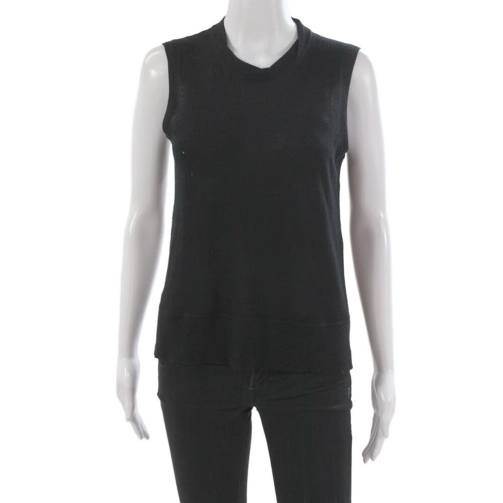 Reed Krakoff Women Mock Neck Sleeveless Cashmere Wool Silk Tank Size S